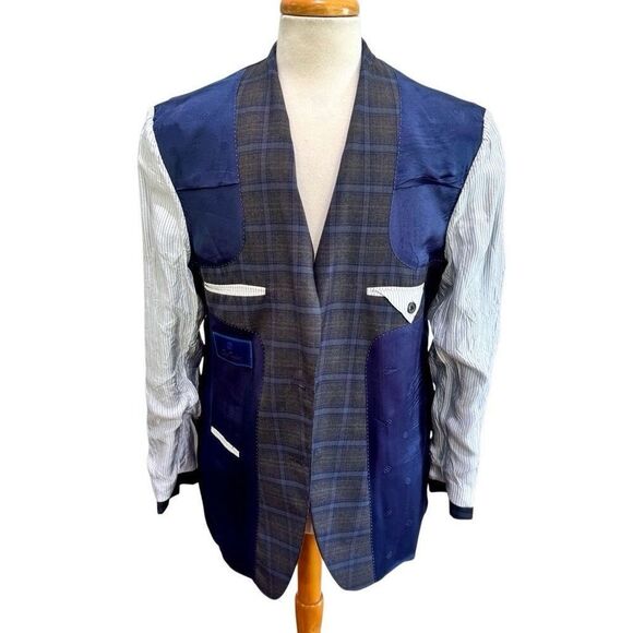 David Donahue CONNOR Check 2 Button Blazer. 42R - Picture 6 of 11